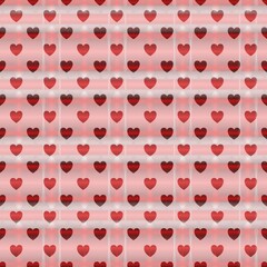 Hearts for Valentine's Day. Checkered background on February 14. Seamless repeating pattern. Background for scrapbooking, albums, advertising, printing, websites, mobile screensavers, bloggers.
