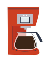 Coffee machine with coffee pot. Flat vector illustration. Eps10
