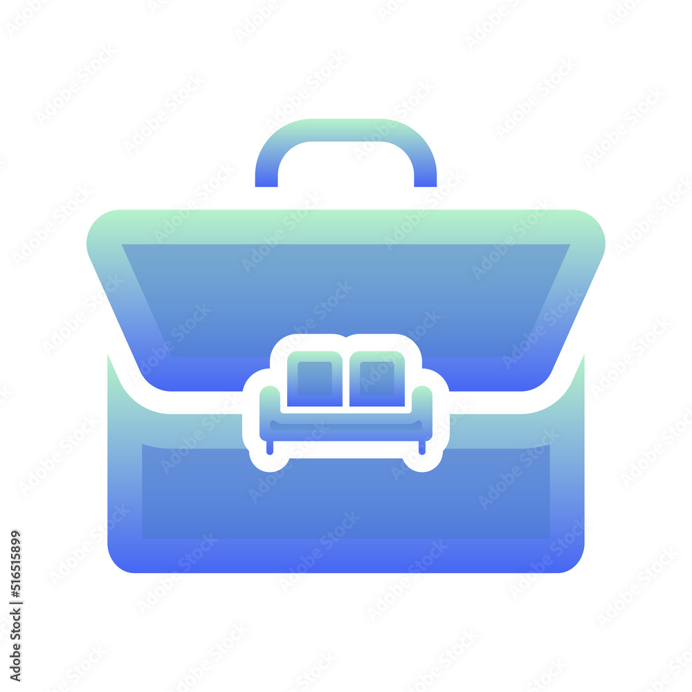 Poster suitcase sofa logo gradient design template icon element