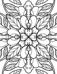 coloring, mandala, zentangle, coloring page, coloring book, flower, pattern, lotus, art, doodle, nature, floral, vector, illustration, seamless, drawing, vintage, plant, leaf, decoration, flowers