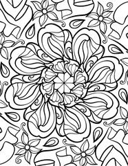 Mandala flower coloring page