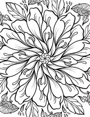 Mandala flower coloring page