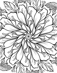 Mandala flower coloring page