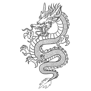 Chinese Dragon Line Art Images – Browse 7,140 Stock Photos, Vectors ...