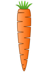 The icon of an orange carrot with a piece of green stalk
