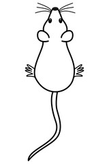 The black silhouette of a mouse top view