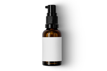 Dropper bottle mock up isolated on a white background. Blank label. Cosmetic glass empty bottles...