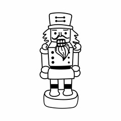 Simple cute vector doodle christmas present. Hand drawn clipart isolated on white background.