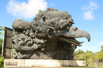 Garuda Wisnu Kencana Cultural Park (GWK). A popular place that has a statue as high as 122 meters, is called the GWK Statue. (Bali, Indonesia - June 18, 2022)