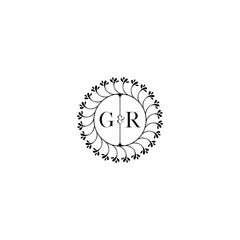 GR simple wedding initial concept with high quality logo design - obrazy, fototapety, plakaty
