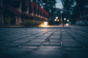 Road close-up bokeh background