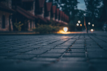Road close-up bokeh background
