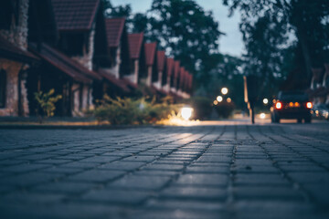 Road close-up bokeh background