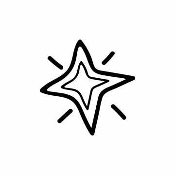 recommend clip art: Single hand drawn element of New Year and Christmas star. Doodle vector illustration for greeting cards, posters, stickers and seasonal design. Isolated on white background.