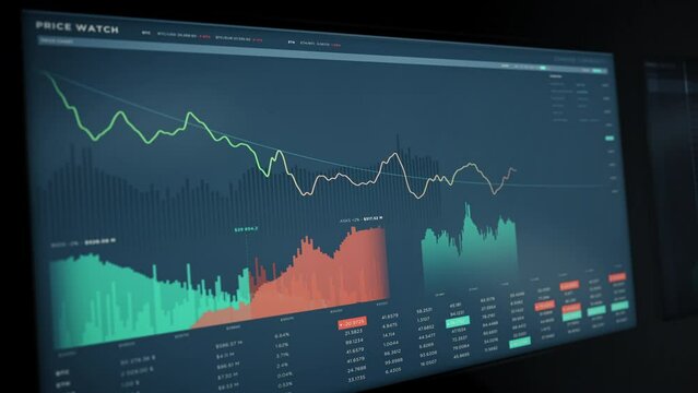 Price Watch Software Shows Decline In Financial Investment By Banking Information Analysis. Banking Software. Company Investment Price Analysis. Decreasing Banking Profit Analysis. Stock Price Falls
