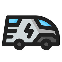 Electric Car icon outline color