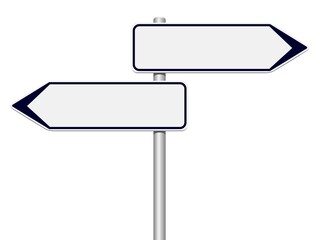 Directional signs isolated on white background