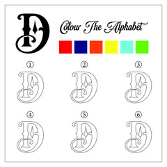 Alphabet Coloring page. Educate your child with coloring knowledge.