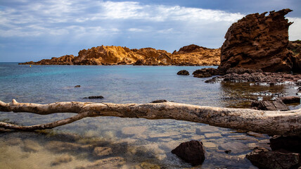 Cala Pregonda, Insel Menorca, Blick auf die Küste