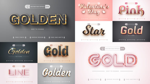 Realistic Golden - Editable Text Effect, Font Style