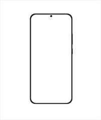 Mobile phone white mockup. Vector illustration.