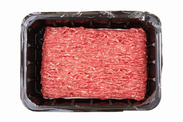 Minced meat in a plastic box