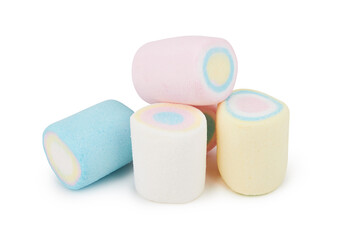 Marshmallows of different colors isolated