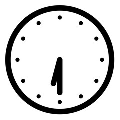 A simple clock face that shows 5:30