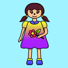 Vector illustration of premium cheerful children's character