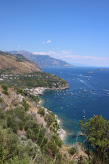 Naklejka na ściany i meble View of a stretch of Mediterranean coast in the province of Naples, Italy.
