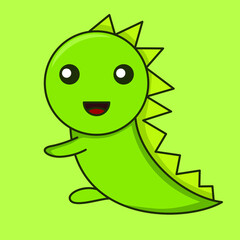 Vector illustration of premium cute dinosaur animal