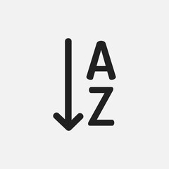 Sort alphabetically icon in filled line style about text editor, use for website mobile app presentation