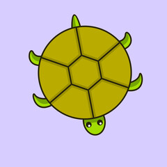 Fototapeta premium Vector illustration of premium cute turtle walking