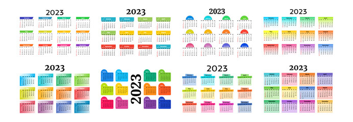 Fototapeta na wymiar Calendar for 2023 isolated on a white background