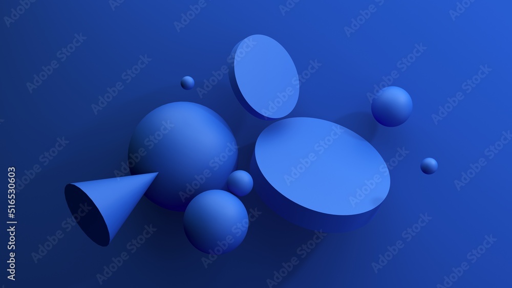 Poster abstract minimal 3d rendering, bright geometric background with cubes, objects, forms. modern backgr