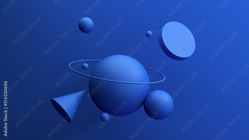 Poster abstract minimal 3d rendering, bright geometric background with cubes, objects, forms. modern backgr