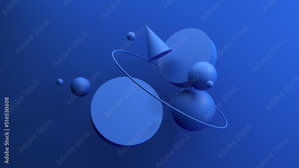 Poster abstract minimal 3d rendering, bright geometric background with cubes, objects, forms. modern backgr