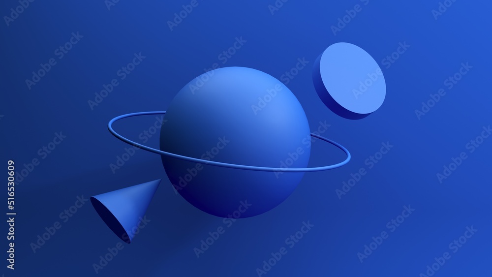 Poster abstract minimal 3d rendering, bright geometric background with cubes, objects, forms. modern backgr