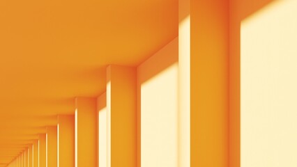 Obraz premium Simple, trendy architectural illustration for advertising, business, presentations, wallpapers. Architectural construction, bright building, metro, hallway in sun light - 3d, render.