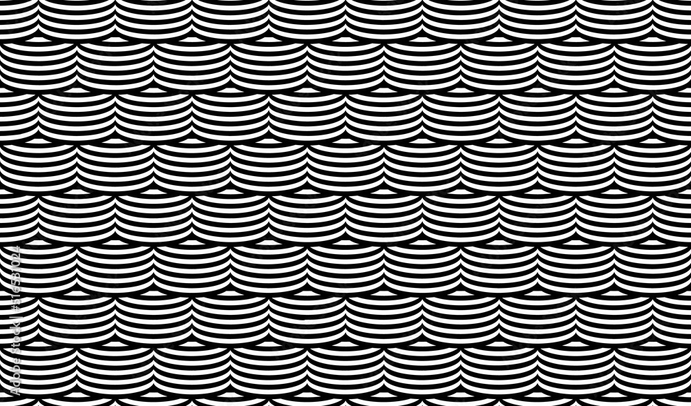 Poster optical illusion seamless pattern. vector stripped seamless texture duotone. abstract geometric text