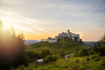 Historic castle in Slovakia, Spis castle. Travel in Europe. - obrazy, fototapety, plakaty