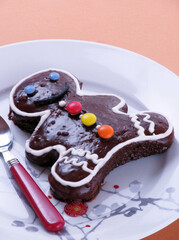 Chocolate carnival cupcake plate and teaspoon.