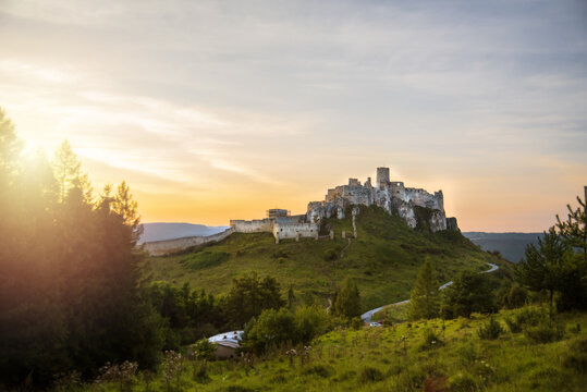 Historic castle in Slovakia, Spis castle. Travel in Europe.