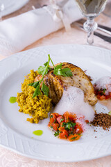 Fried dorado steak