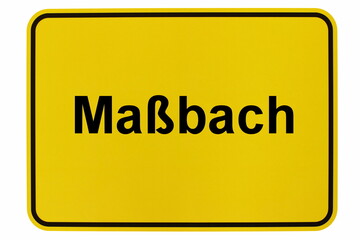 Illustration eines Ortsschildes von Maßbach in Bayern