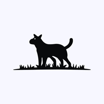 Black dog vector logo design 