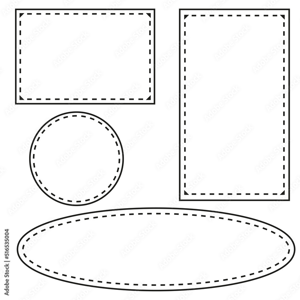 Aufkleber set frames. simple frames in sketch style. vector illustration. stock image.