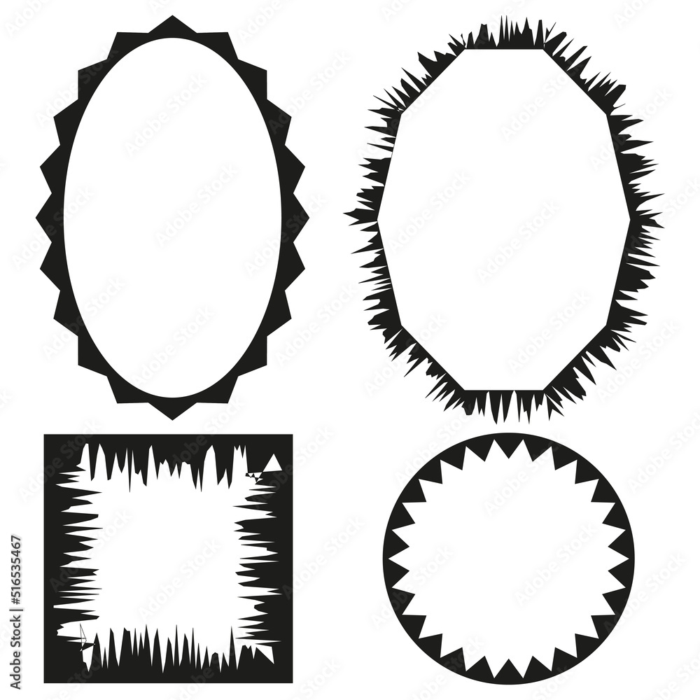Poster set frames. simple frames in sketch style. vector illustration. stock image.
