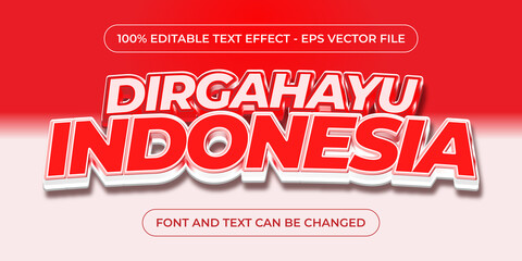 indonesian independence day 17 august 3d editable text effect