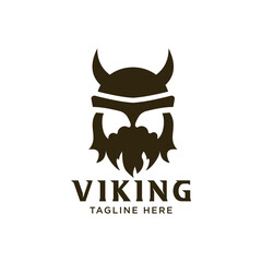 Head viking logo design. template vector